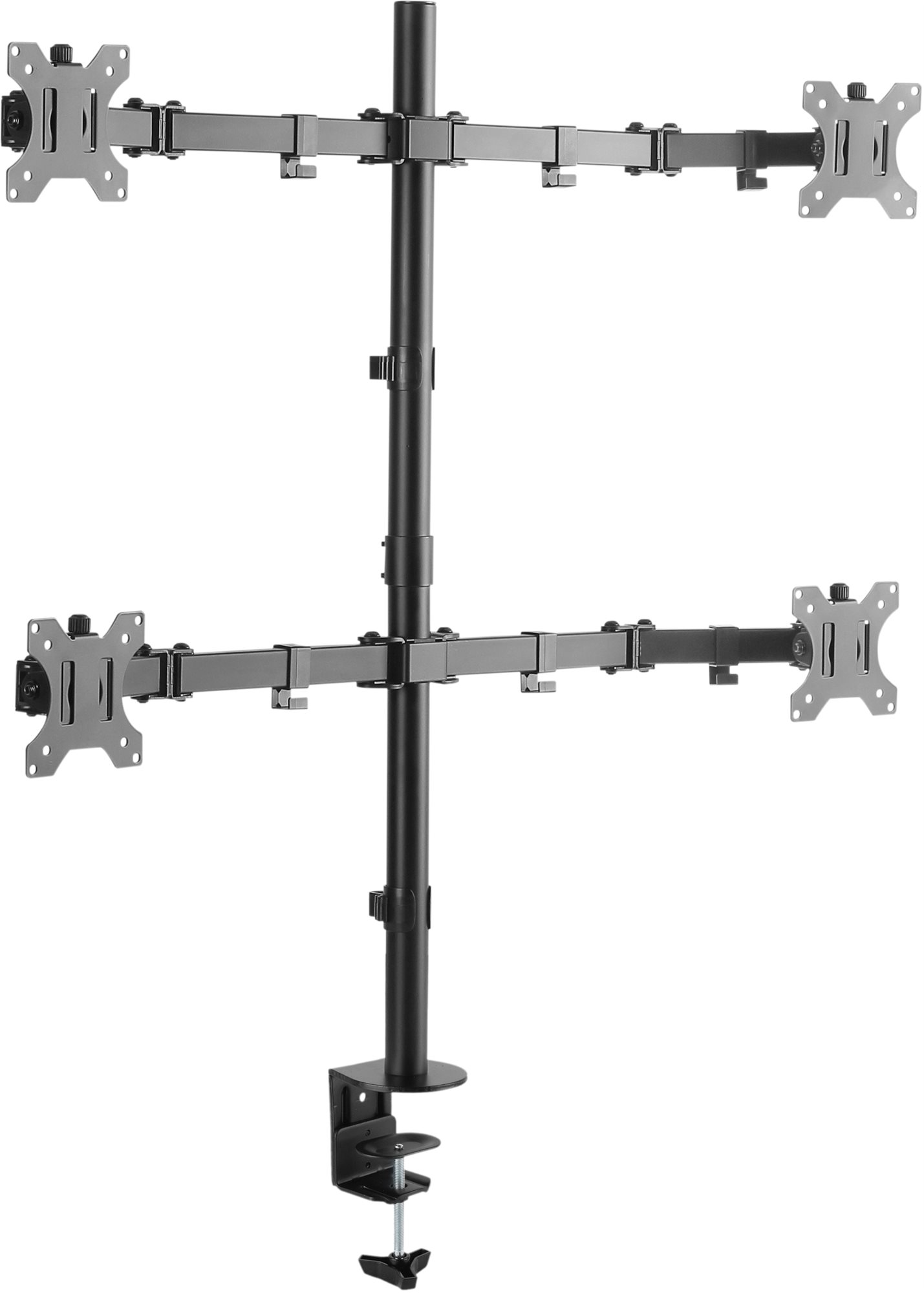 Krah monitori AlzaErgo Arm Q10B, deri 4 monitorë 32", çelik, i zi