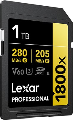 Kartë memorie Lexar Professional 1800x SDXC Gold Series, 1TB, UHS II V60