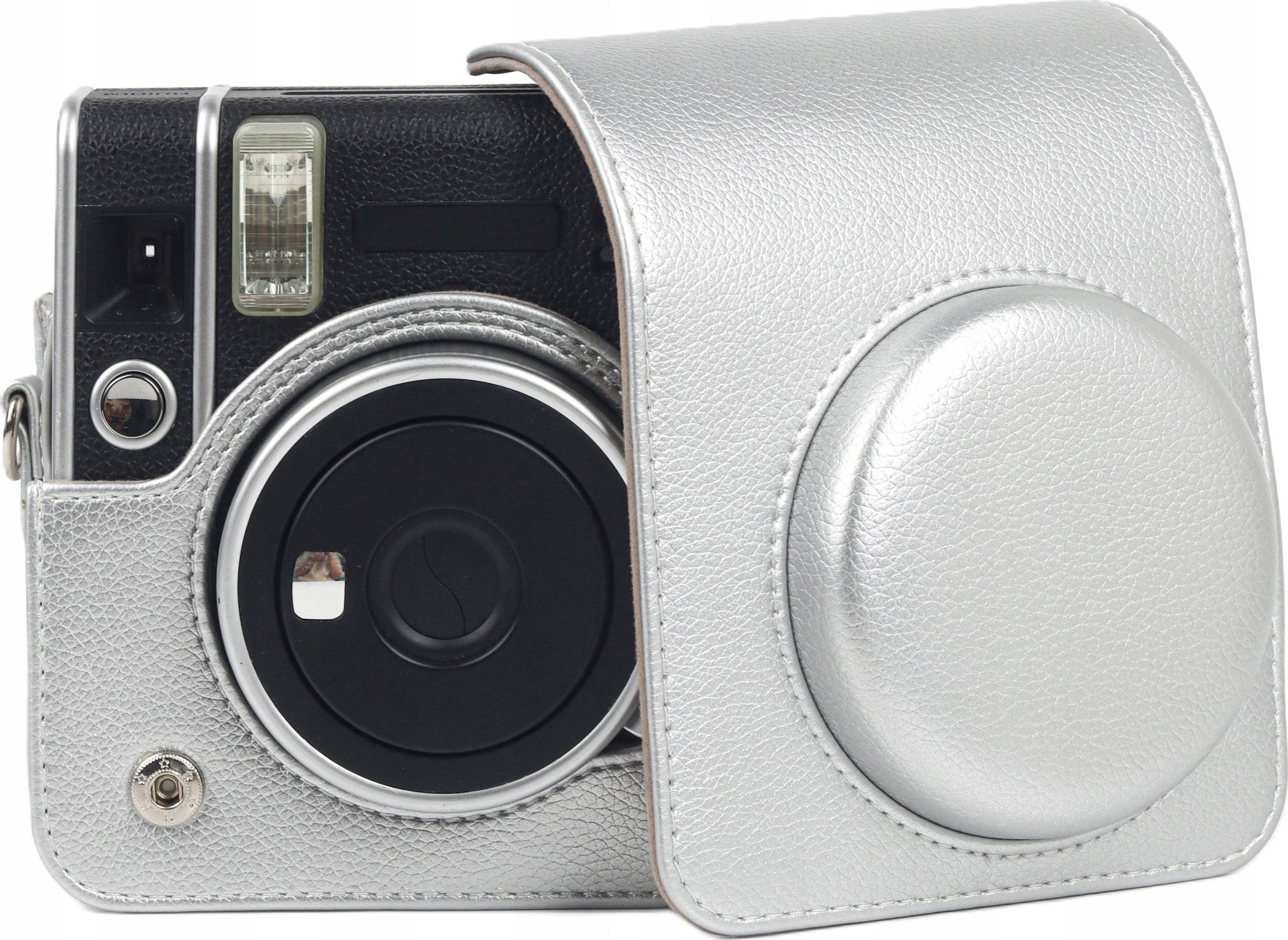 Çantë mbrojtëse Loveinstant për Fujifilm Instax Mini 40, lëkurë ekologjike, argjend