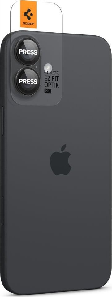 Mbrojtës kamere Spigen Glass tR EZ Fit Optik Pro, 2 copë, për iPhone 16 16 Plus, i zi