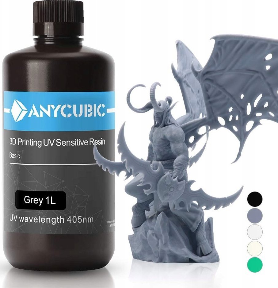 Resinë UV Anycubic Standard, 1kg, 405nm, gri