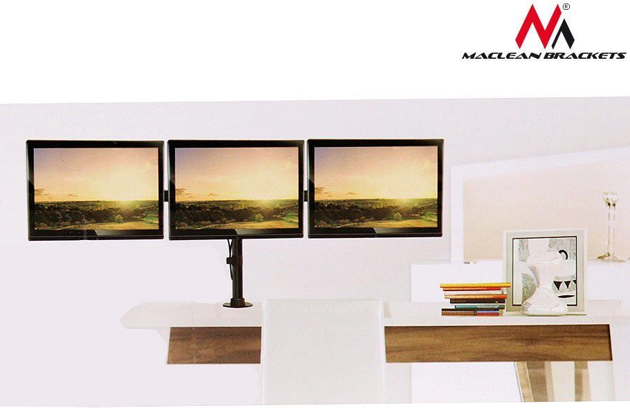 Mbajtëse për 3 monitorë Maclean 13"- 27", e zezë