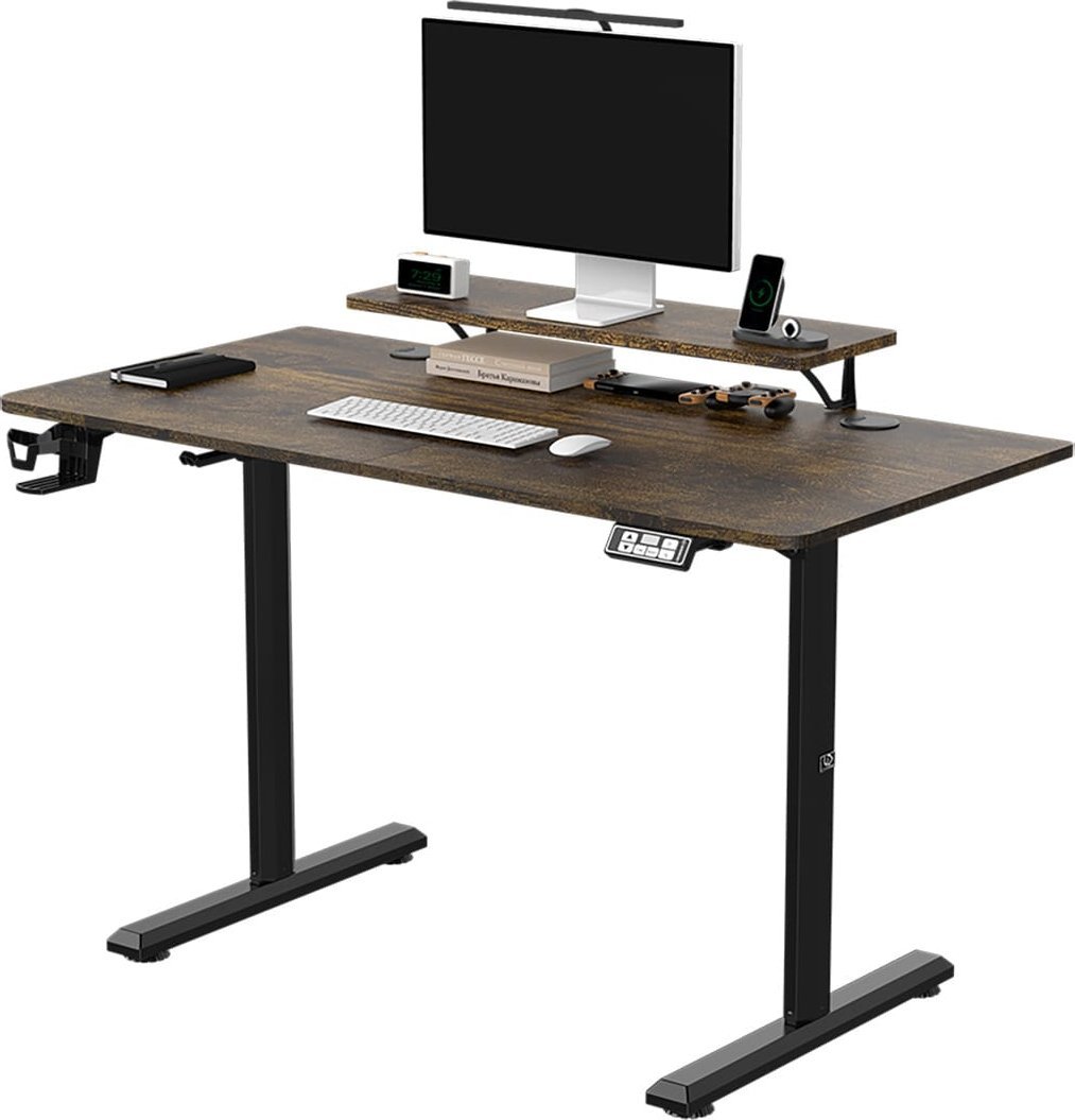 Tavolinë gaming Ultradesk Highlander, rregullim elektrik lartësie, 120 cm, kafe