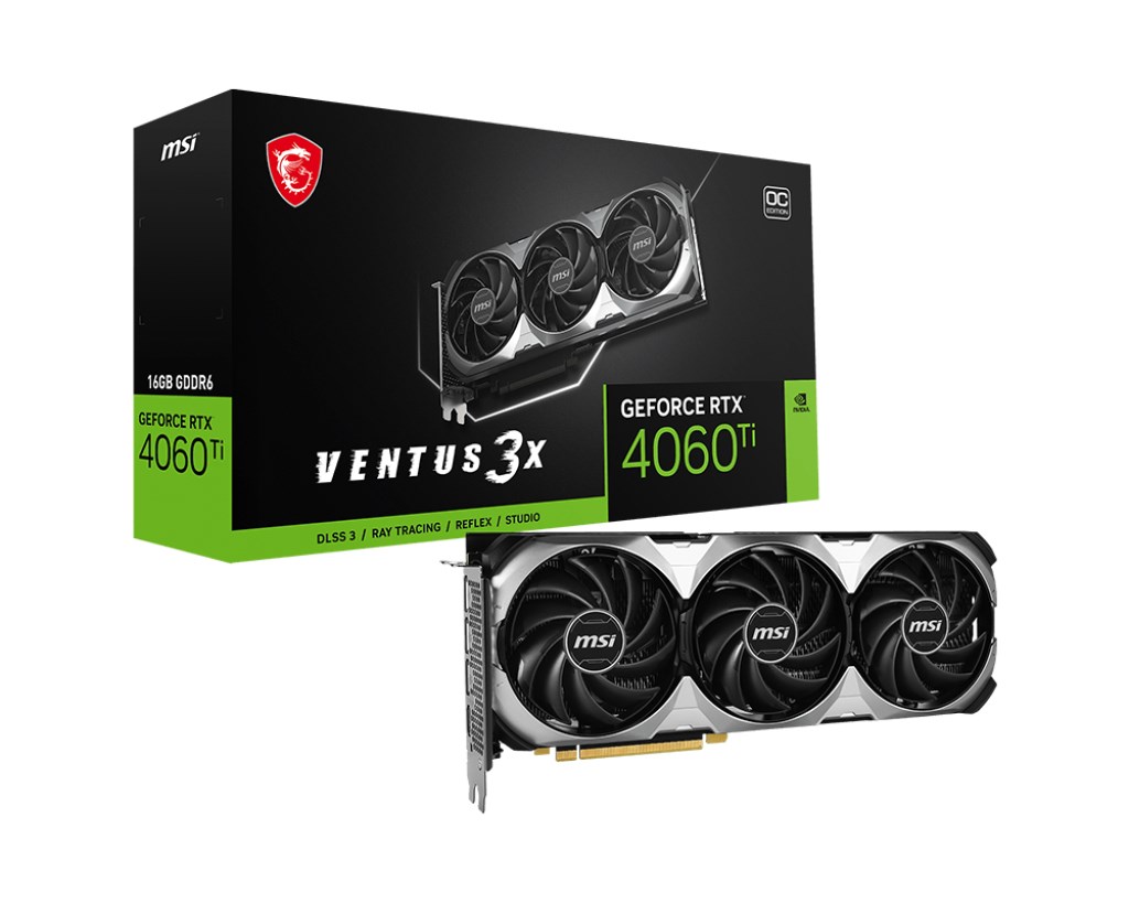 Kartë grafike MSI NVIDIA GeForce RTX 4060 Ti, OC, 16 GB GDDR6