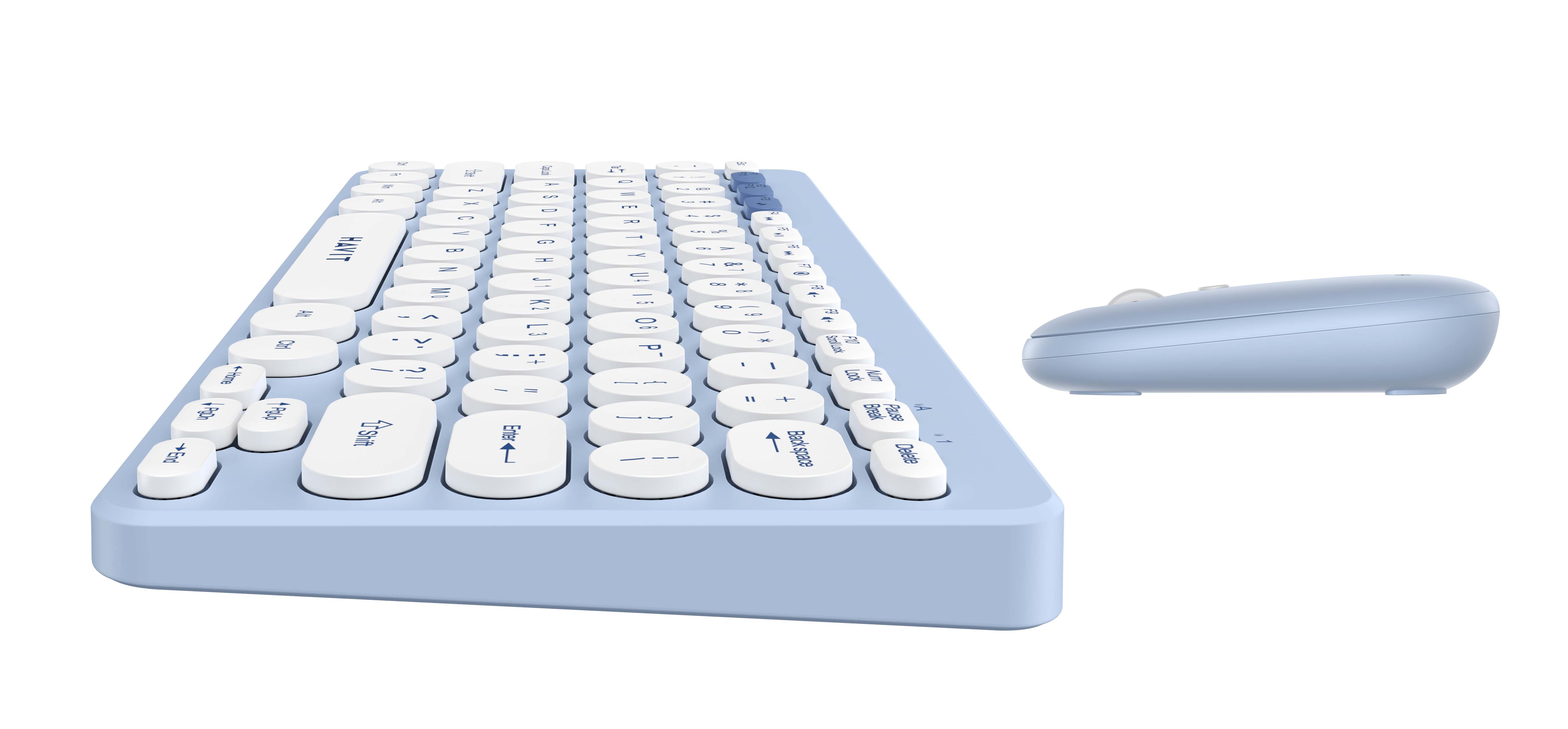 Set tastierë dhe maus Havit KB279GCM, wireless, i bardhë/ kaltër