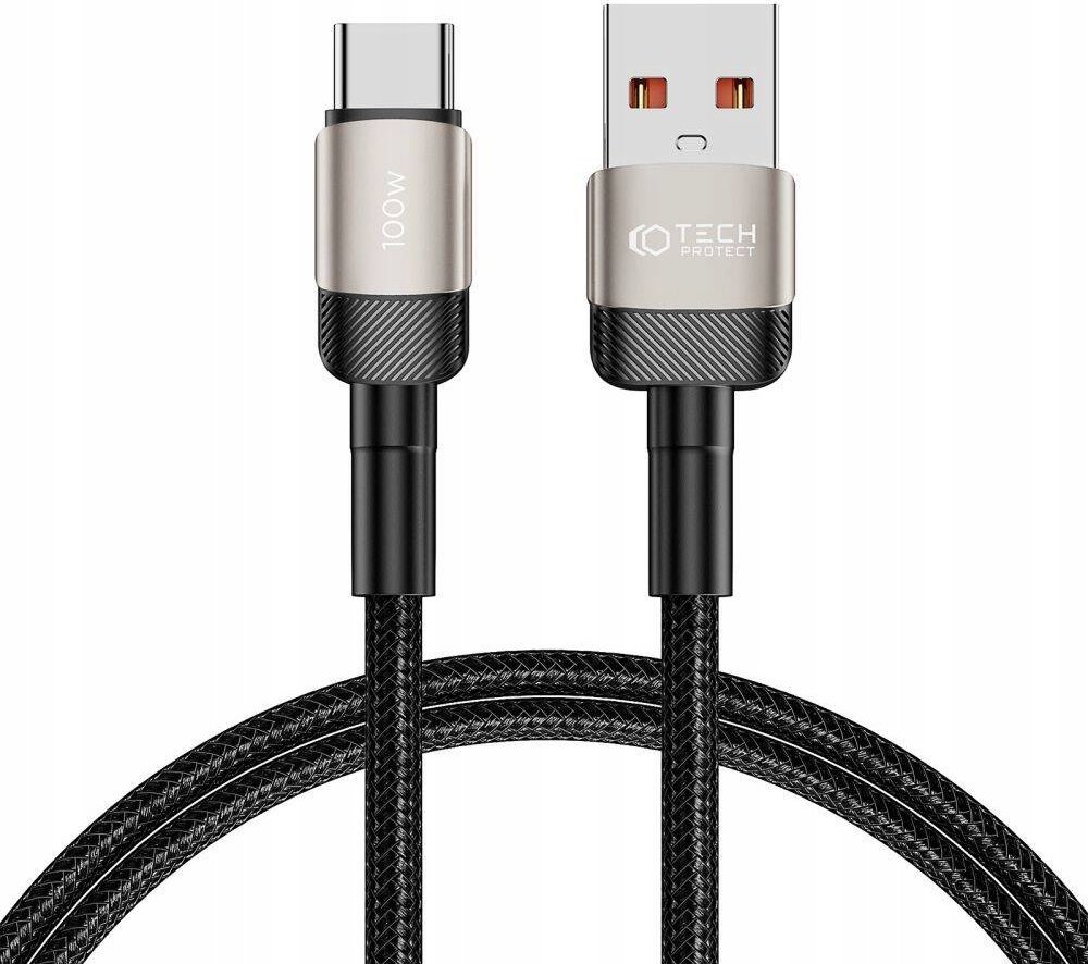 Kabllo karikimi Tech-Protect UltraBoost Evo, USB C në USB C, 100 cm, 100W, titanium