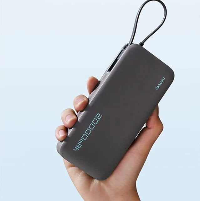 Powerbank Cuktech CUKP200NGLDG, 20000mAh, 55W, me kabllo USB C të integruar