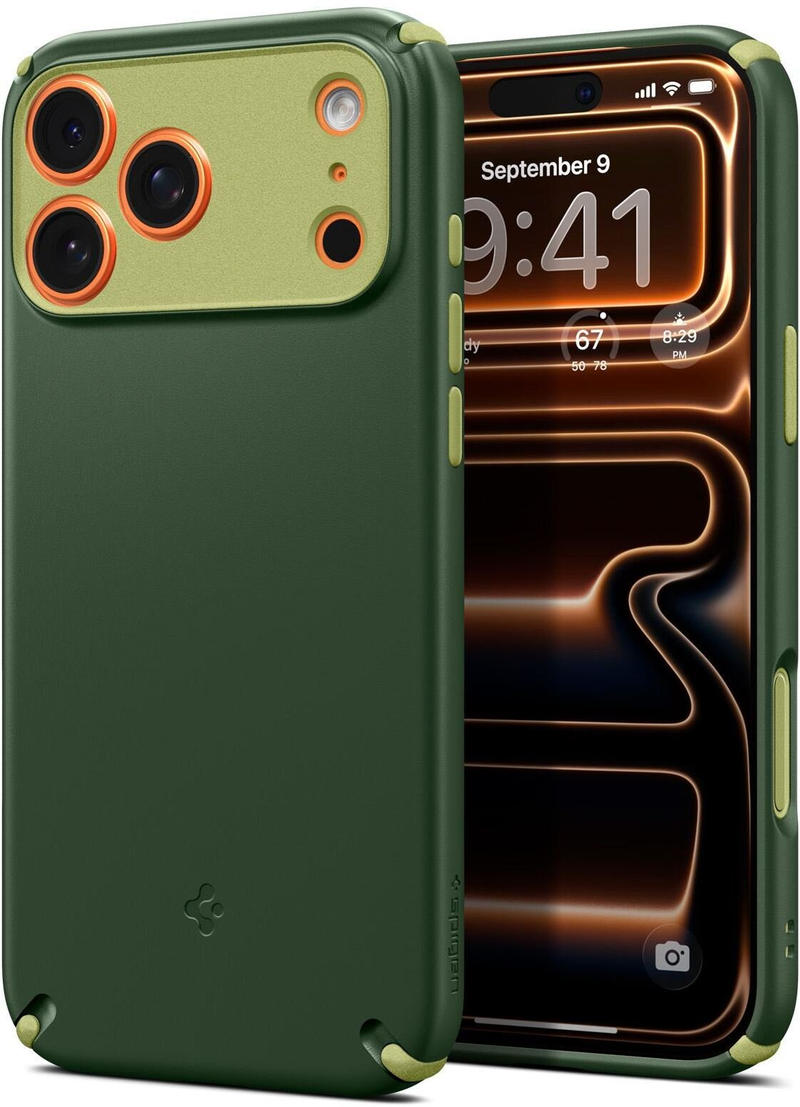 Kuti telefoni Spigen Nano Pop Hybrid MagSafe, për iPhone 17 Pro Max, dy shtresa, Avo Green
