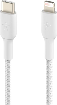 Кабел Belkin USB-C - Lightning, 1m, бел
