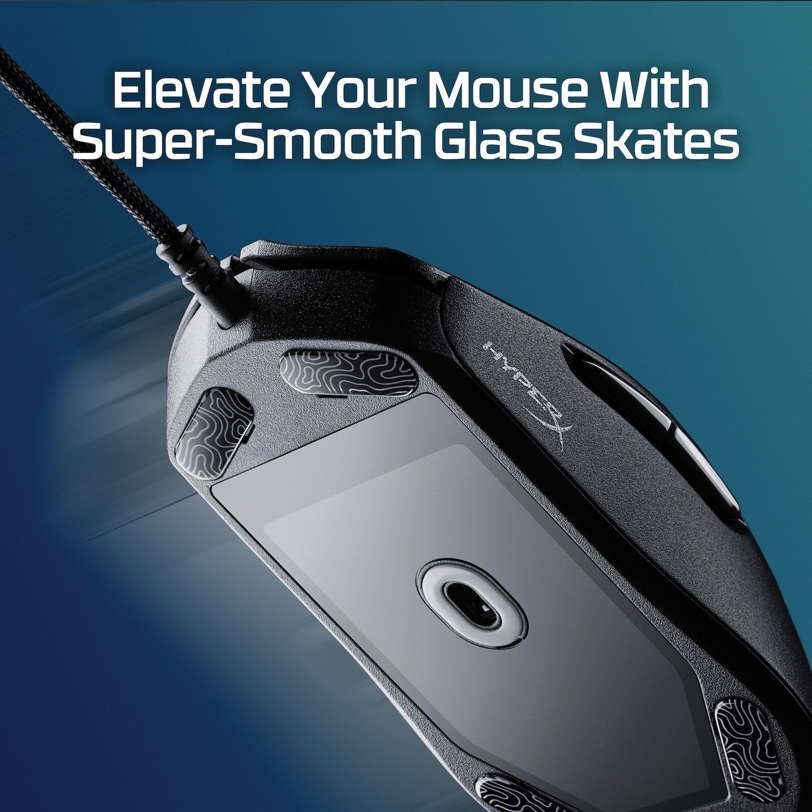Стаклена подлога за глушец HyperX Glass Skates 9A0Q9AA, прецизна, проѕирна