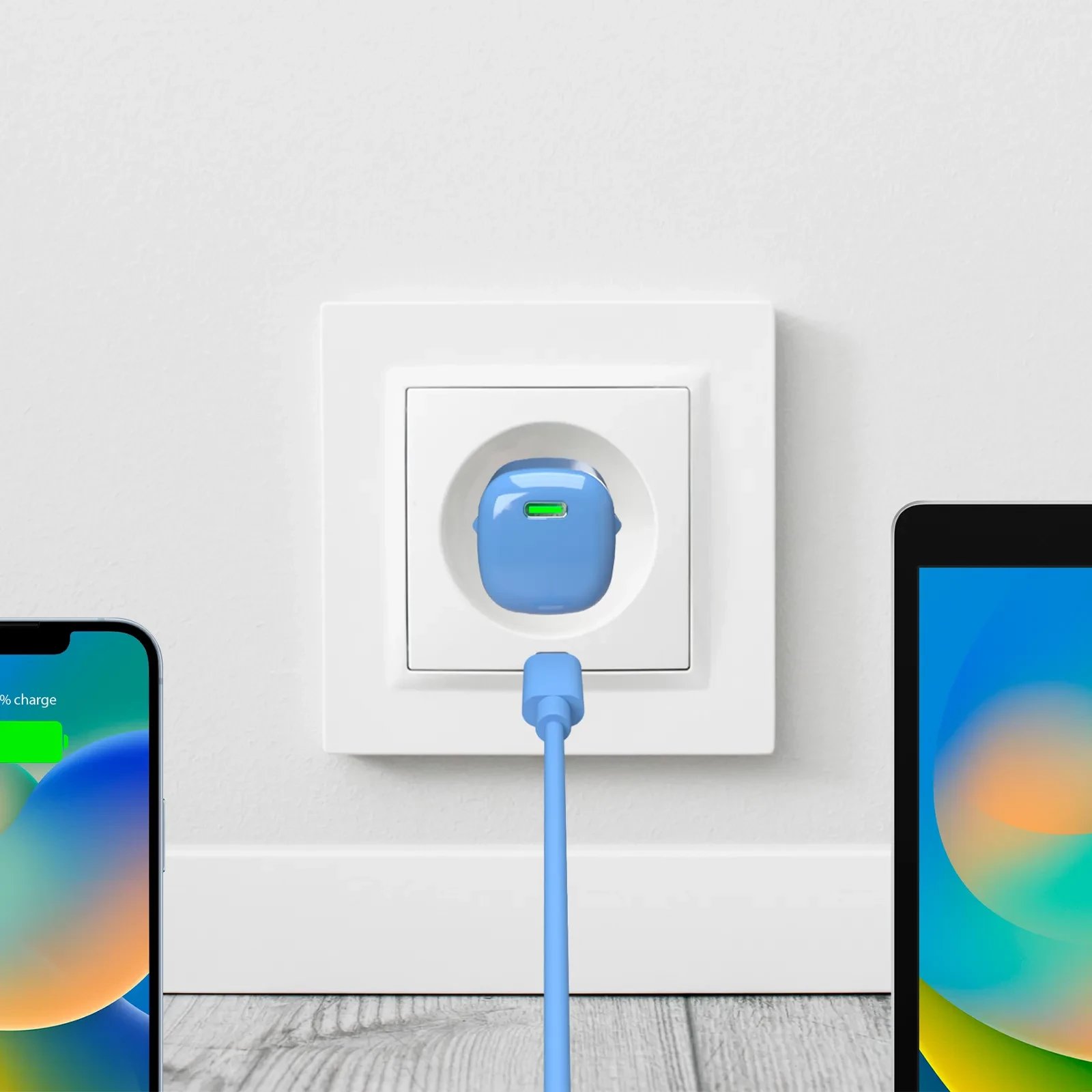 Karikues USB Type C Puro MINIPRO 20W GaN, dalje 20W, blu