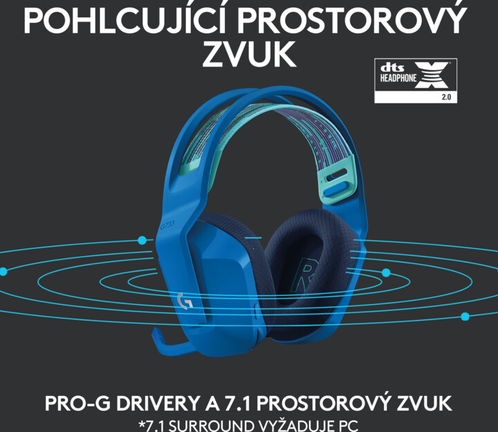 Kufje Logitech G733 Lightspeed, të kaltra