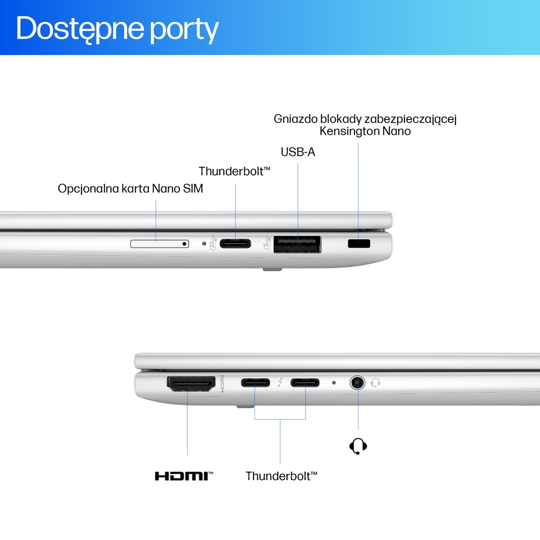 Laptop 2‑во‑1 HP EliteBook X G1i Flip, 14\" WUXGA Touch, Intel Core Ultra 5, 32GB RAM, сребрен