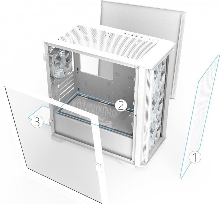 Kasë Montech Air 100 ARGB, e bardhë, Mini Tower