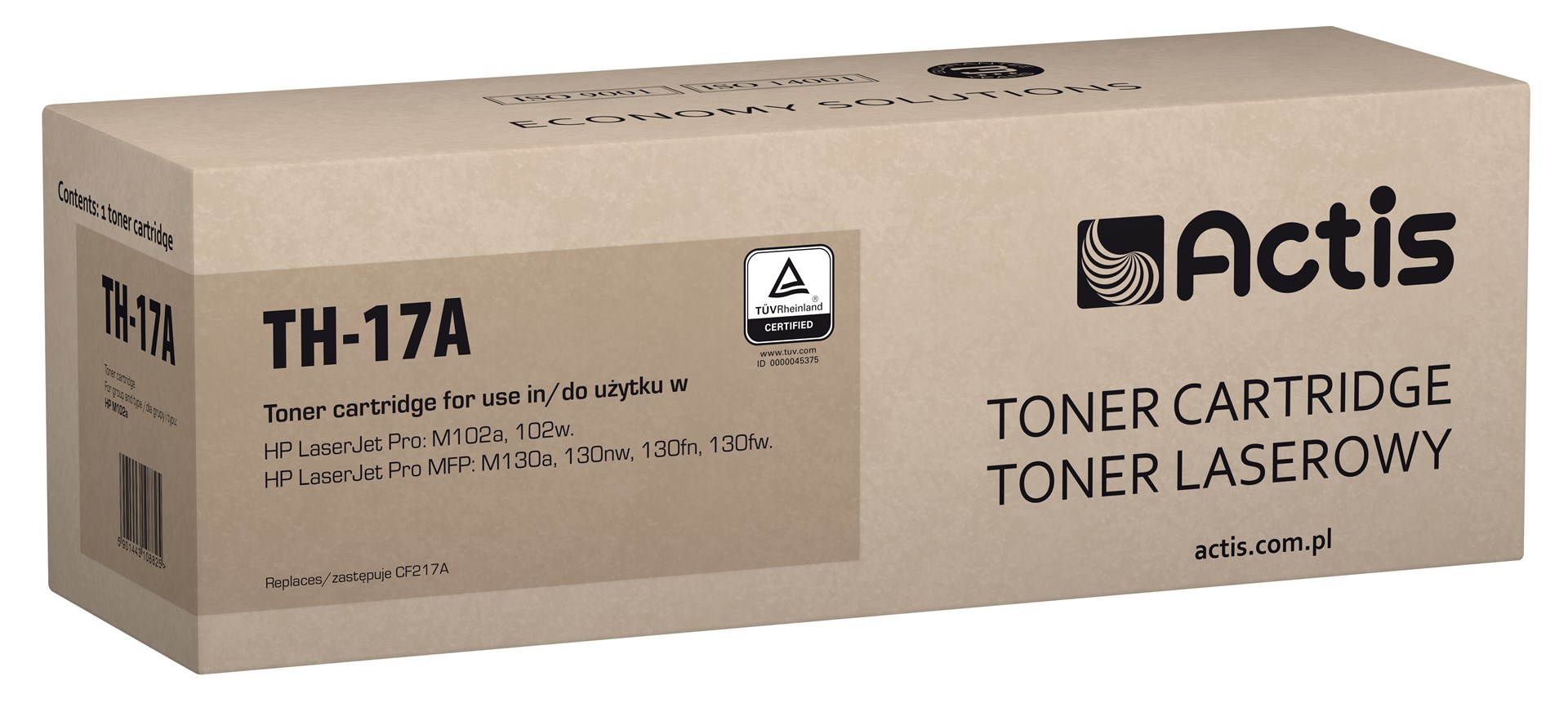 Toner Actis TH-17A, zëvendësues për HP 17A CF217A, i zi