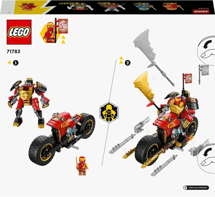 Set LEGO® NINJAGO® 71783 Kai's Robobike EVO, 312 pjesë
