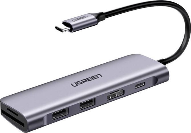 Stacion dokimi Ugreen CM195, USB C, HDMI 4K, gri
