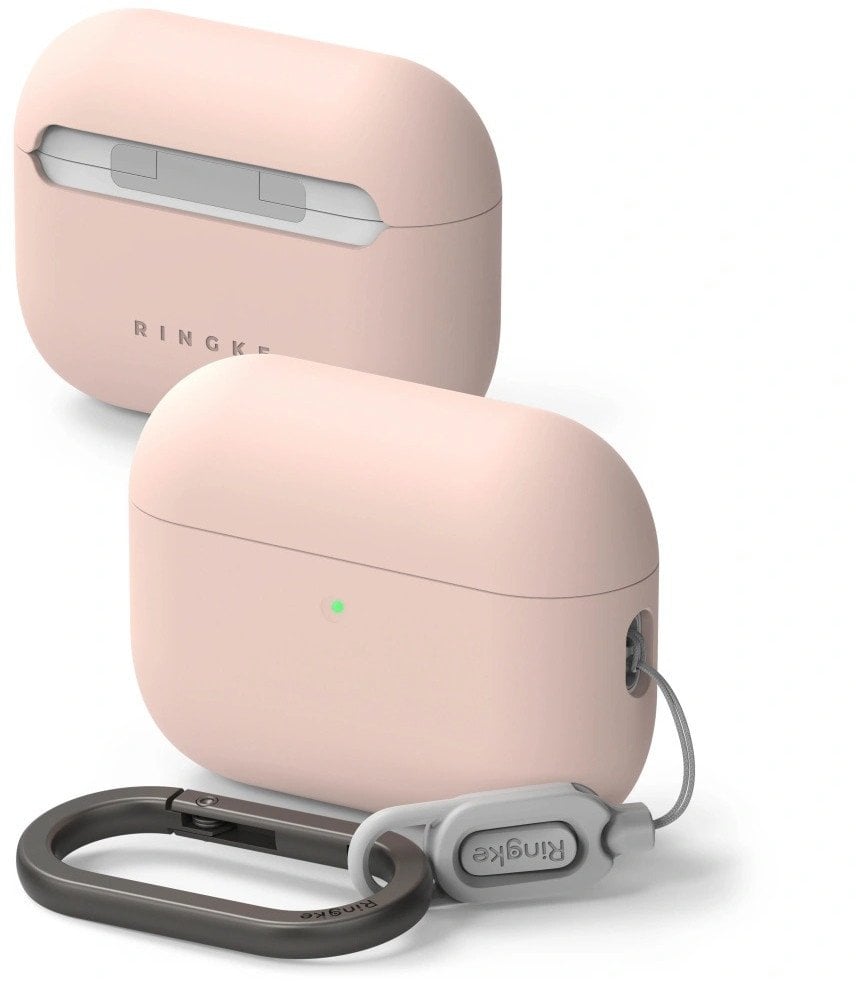 Mbulesë silikoni Ringke për Apple AirPods Pro 3, me kapak karikimi, rozë Pink Sand