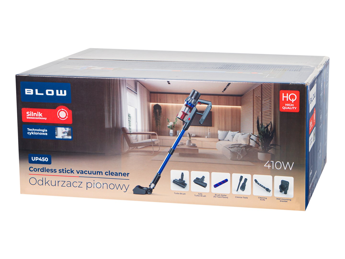 Fshesë me bateri Blow UP450, 450W, 0.8L, gri blu
