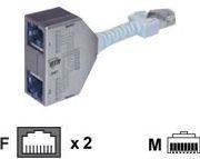 Adapter ndarës rrjeti METZ CONNECT 130548-01-E, set 2 copë, klasë E, gri dhe i bardhë