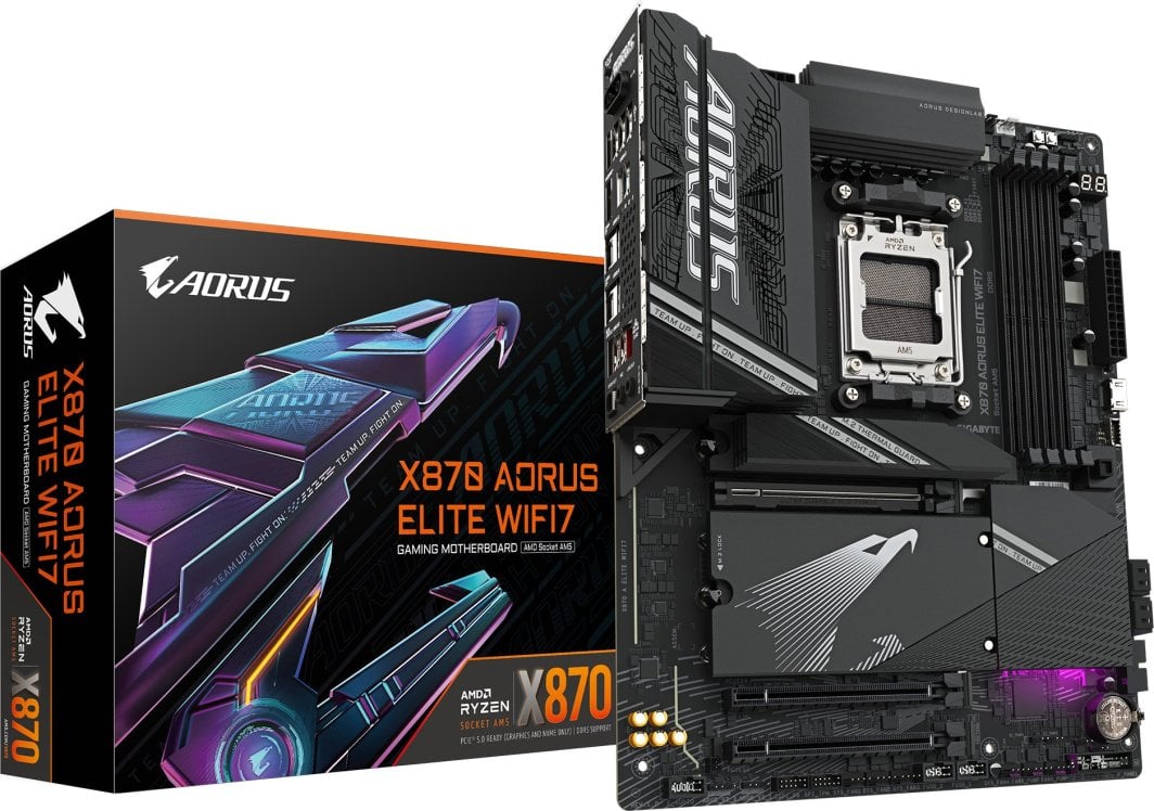 Pllakë amë Gigabyte X870 AORUS ELITE WIFI7, DDR5, Wi‑Fi 7, ATX
