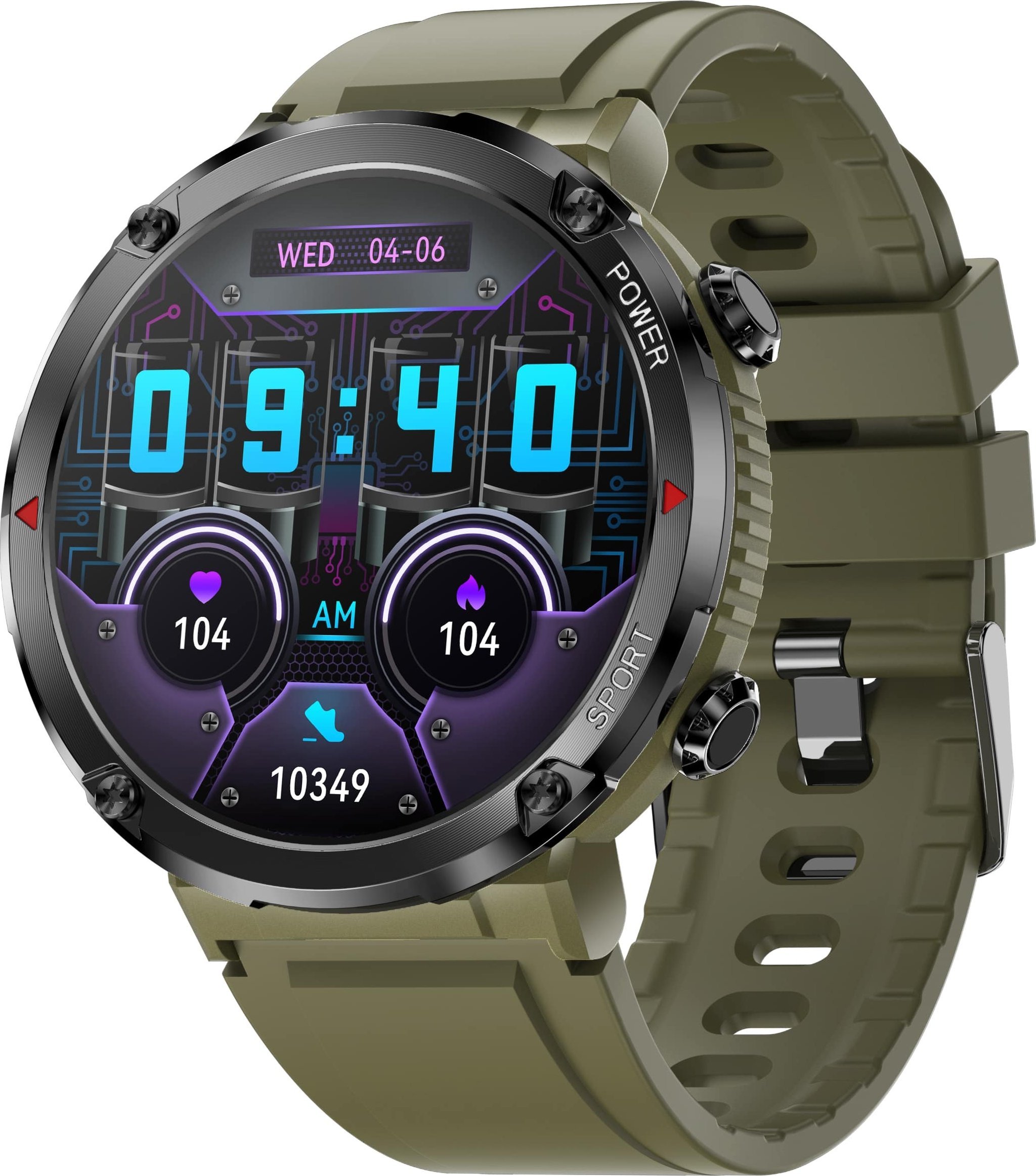 Ora inteligjente Gravity GT21-7, ekran 1.6" IPS, IP67, rrip silikoni i zi