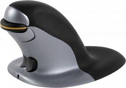 Maus Fellowes Penguin, wireless, USB, i zi dhe i argjendtë