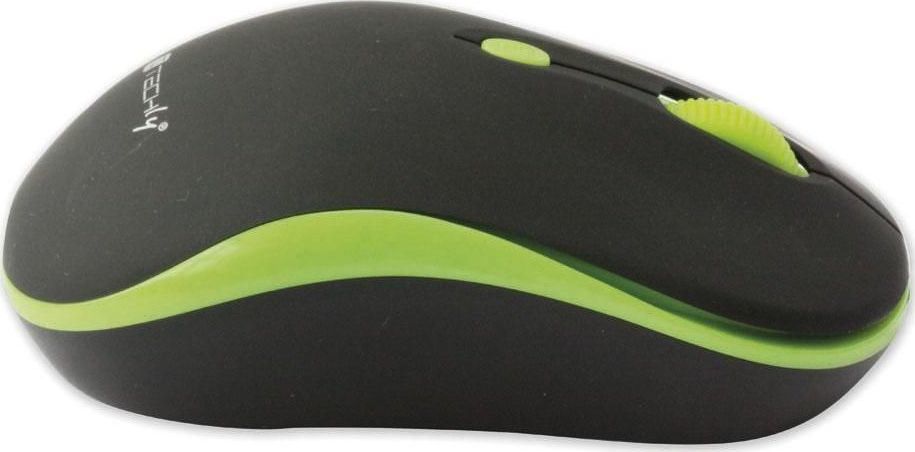 Maus Techly IM, wireless, USB, i zi dhe i verdhë