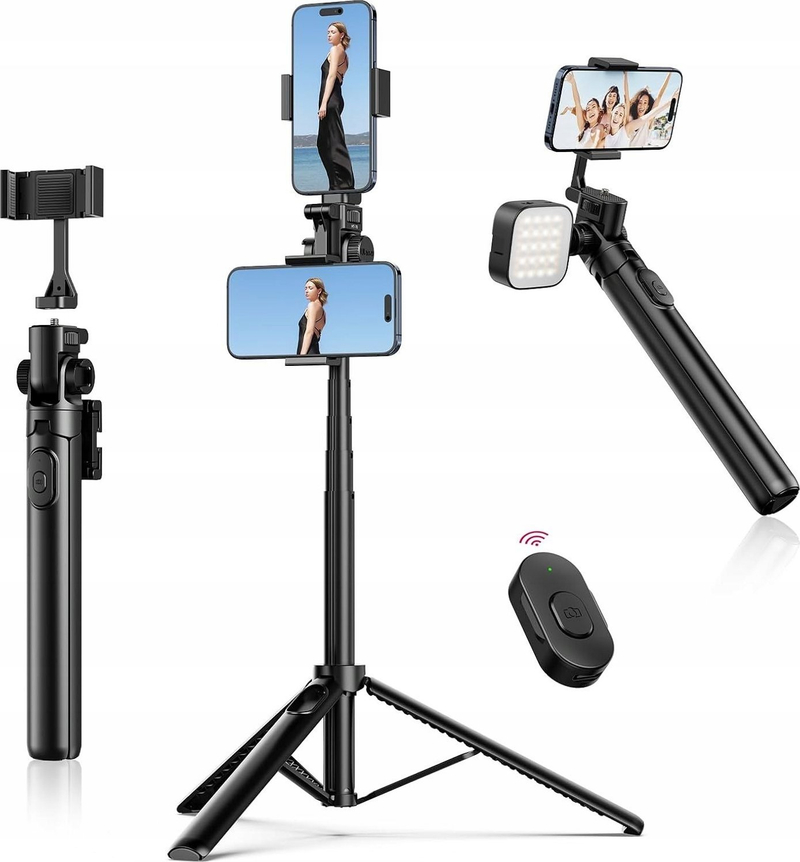 Selfie stick tripod Ulanzi MT-70, telekomandë Bluetooth, lartësi 158 cm, i zi