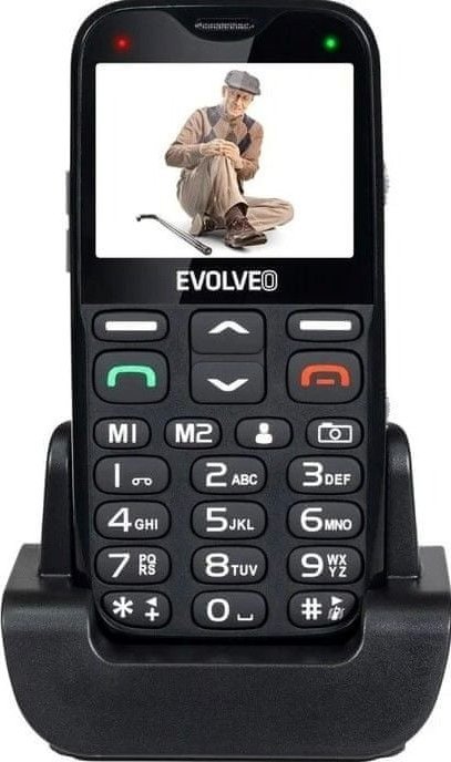 Telefoni EVOLVEO EasyPhone XG, ekran 2.4", tastierë e madhe, i zi