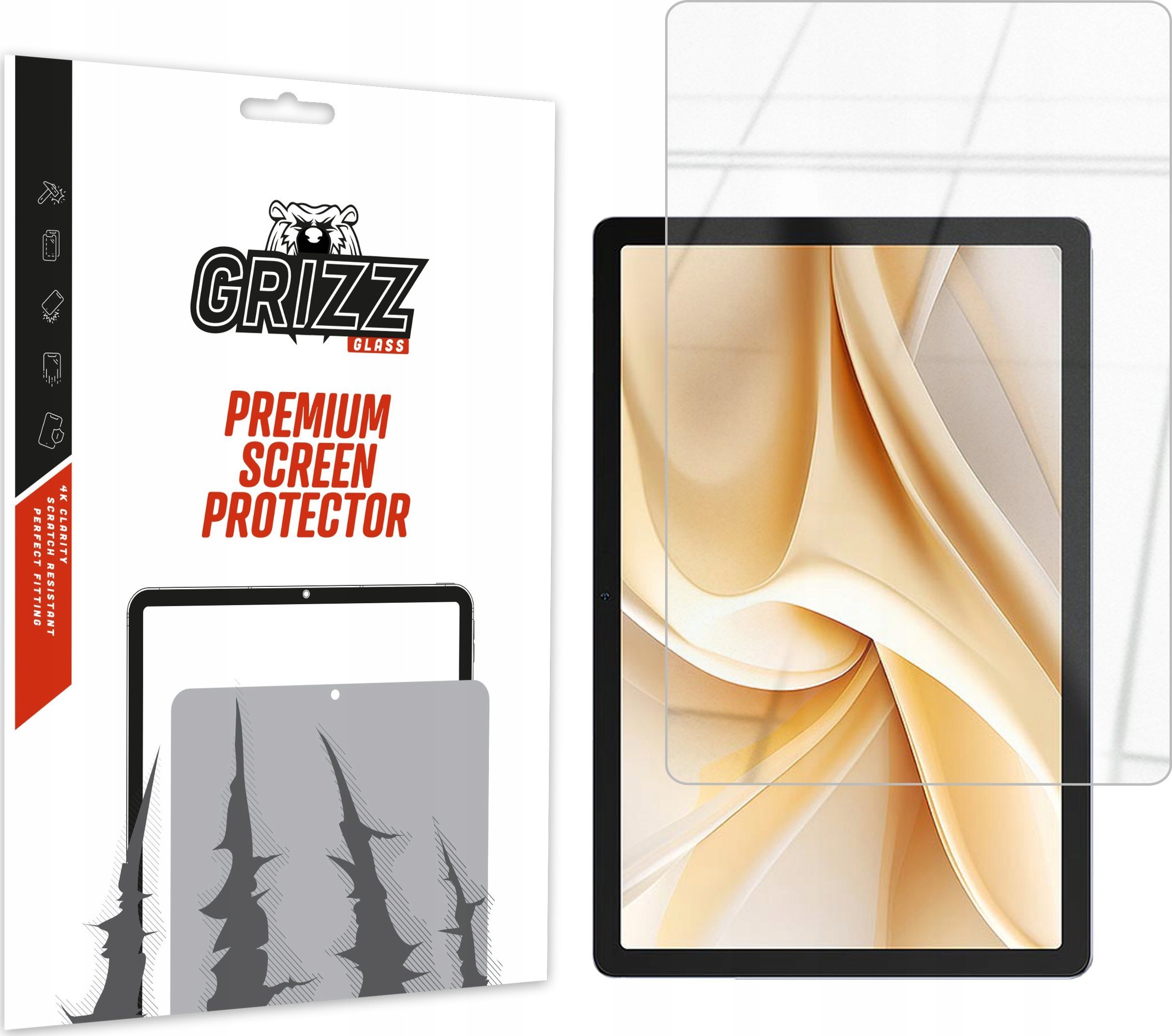 Mbrojtës ekrani GrizzGlass HybridGlass Ulefone Tab A11, xham hibrid, transparent