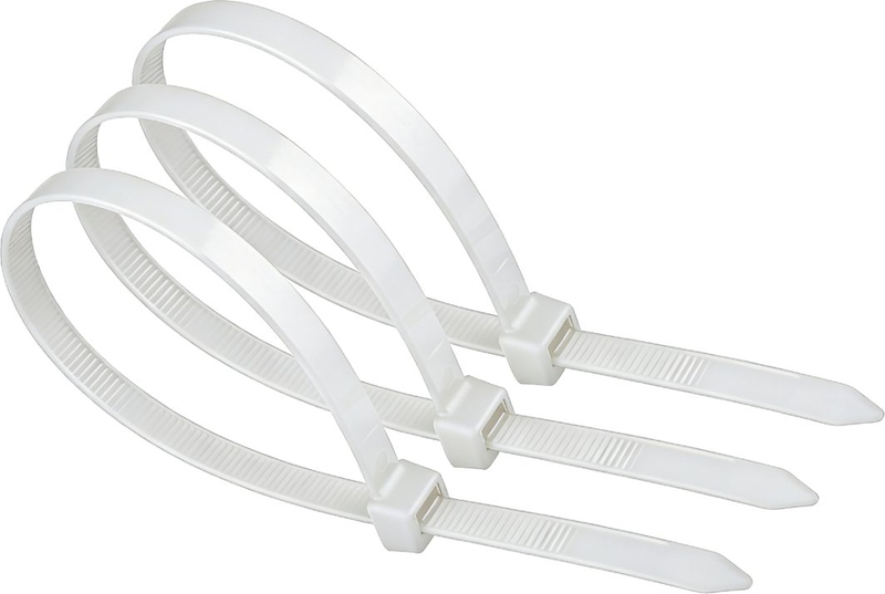Organizues për kabllo ZOY Ties, 200mm, 100 copë, të bardha
