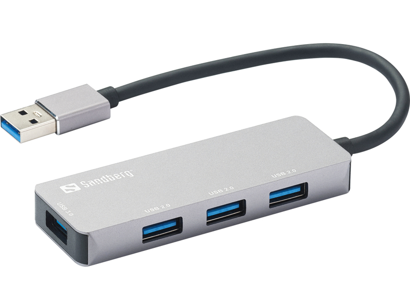Hub USB Sandberg SAVER, 1x USB 3.0, 3x USB 2.0, i zi