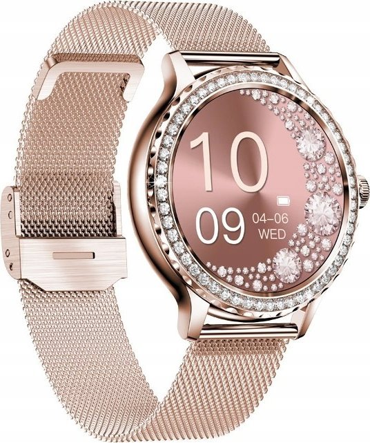 Smartwatch për gra Veltori VT320-1, ekran 1.30", Bluetooth 5.0, ar me rrip rozë