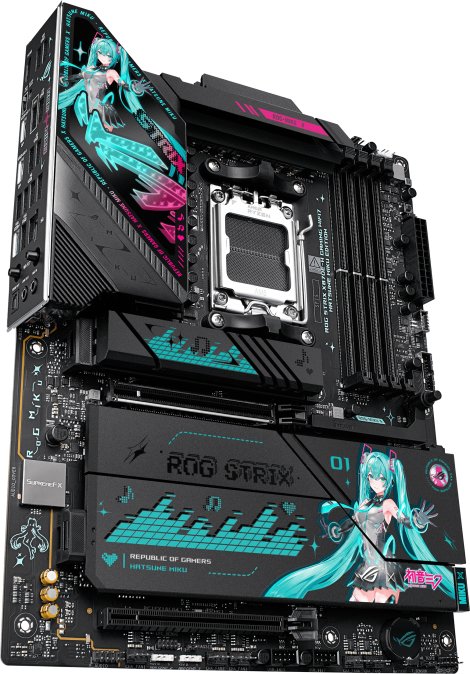Pllakë amë ASUS ROG STRIX X870E H GAMING MIKU WIFI7, AMD X870E, DDR5, ATX