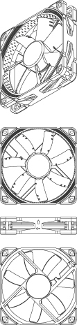 Ftohës Noctua NF-S12A PWM, 120 mm