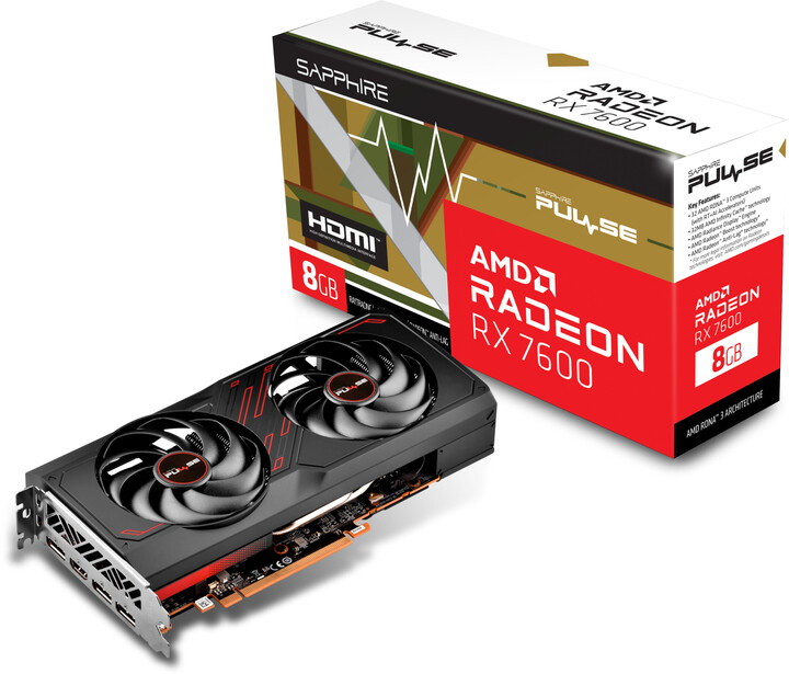 Графичка картичка Sapphire PULSE AMD Radeon™ RX 7600 GAMING 8GB, 8GB GDDR6