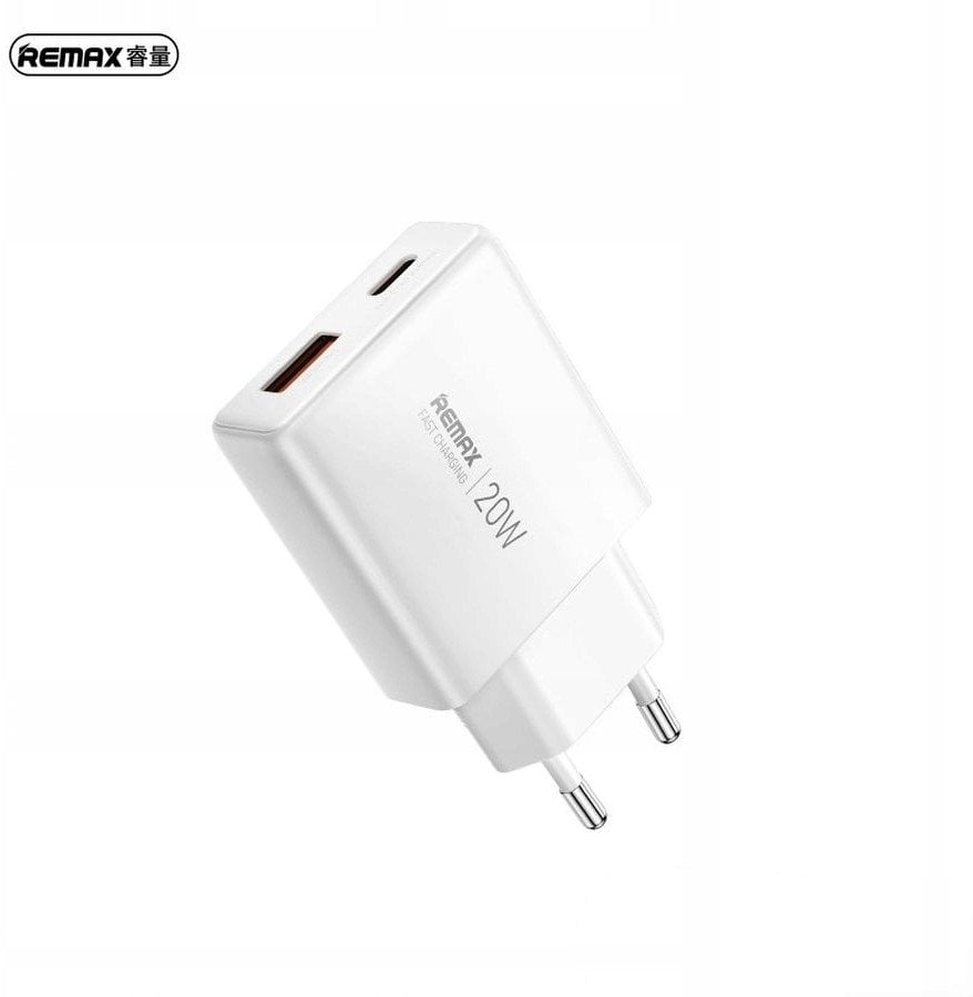 Karikues muri Remax Ultra Thin GaN RP-U01-AC, 20W, 2 porta USB, i bardhë