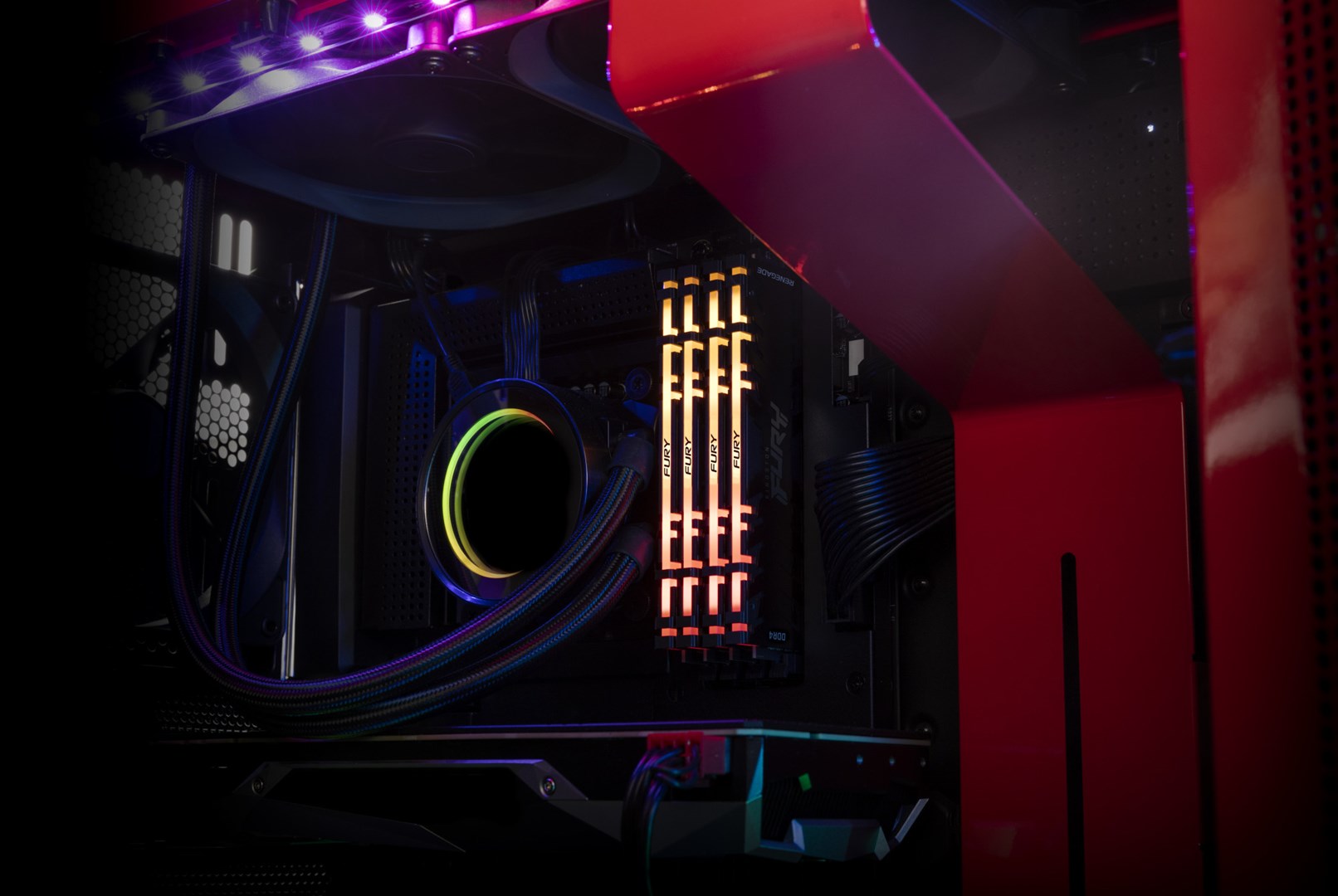 Memorie RAM Kingston FURY Renegade RGB, 32GB, DDR4, 3200MT/s, e zezë