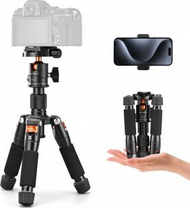 Tripod tavoline K&F Concept Mini Desktop, 20.5 52cm, kokë 360°, i zi