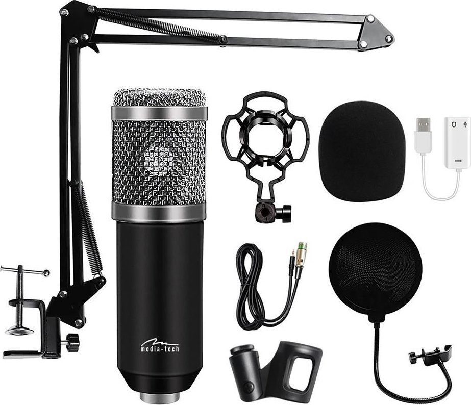 Set mikrofoni Media-Tech MT397S, kondensator, USB, i zi