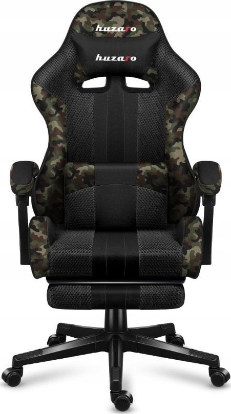 Karrige gaming Huzaro Force 4.7 Camo Mesh, ergonomike, me mbështetëse këmbësh, kamuflazh