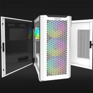 Kasa PC AQIRYS Aquilla, mid tower, E ATX, e bardhë ARGB