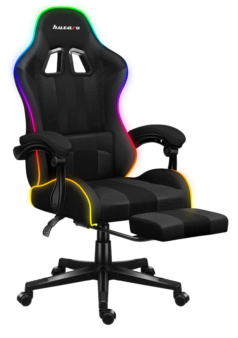 Karrige lojërash HUZARO Force 4.7, RGB Mesh, e zezë