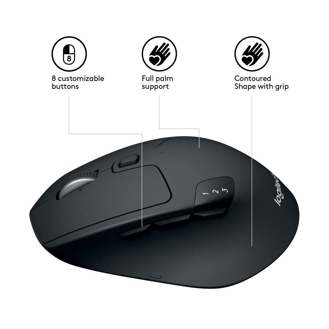 Maus Logitech M720, RF Wireless + Bluetooth, i zi