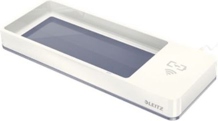 Organizues tavoline Leitz WOW, me karikues wireless Qi, i bardhë metalik