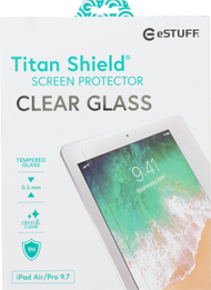 Mburojë ekrani eStuff Titan Shield për iPad Air Air 2, xham i temperuar 0.3mm, transparente