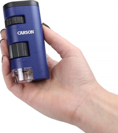 Mikroskop xhepi Carson PocketMicro, 20x 60x, LED, zi blu