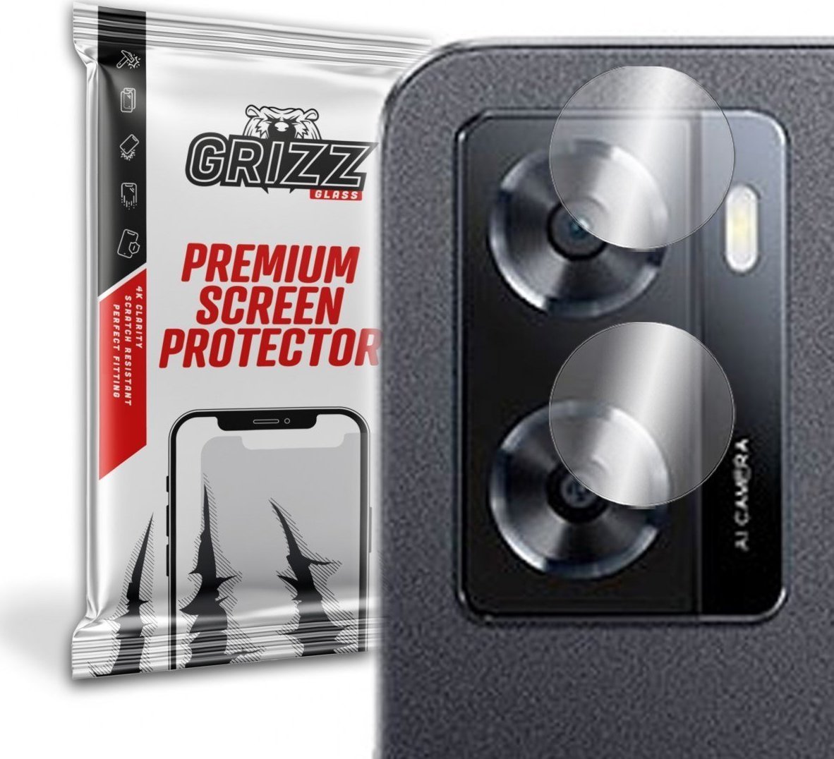 Mbrojtës kamerë GrizzGlass për Oppo A57 4G, hibrid, transparent