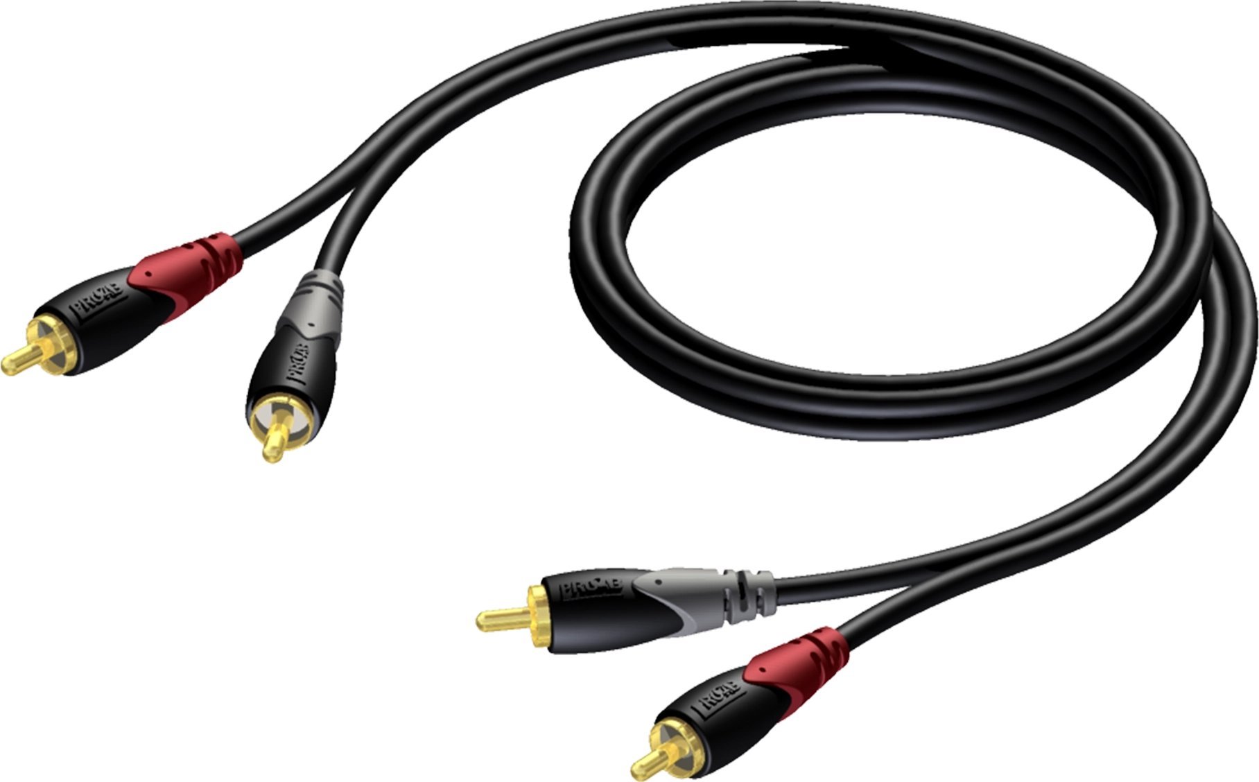 Kabllo audio Procab Cla800, 20m, RCA, e zezë